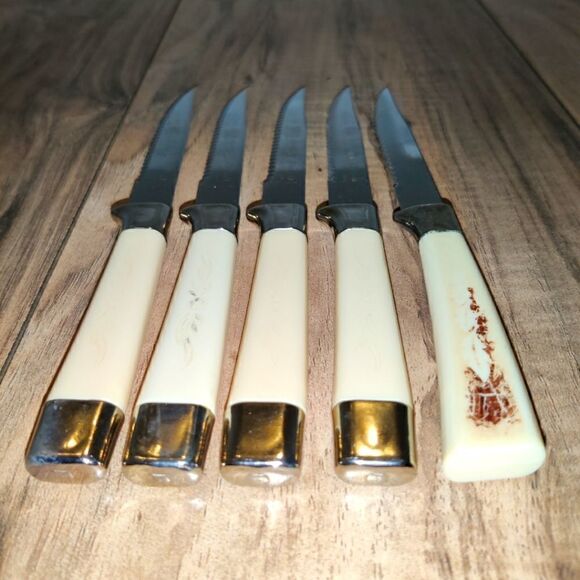 Vintage Emdeko Regent Sheffield Steak Knife Set of 5 Stainless Steel (England). - Picture 3 of 6